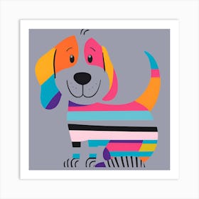 Striped Dog Art Print