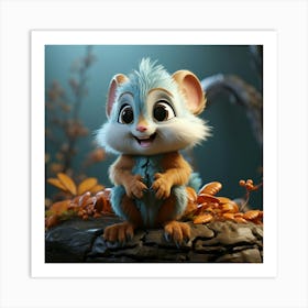 Cute Mouse In Autumn 2 Art Print