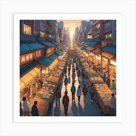 Asian Market 2 Art Print