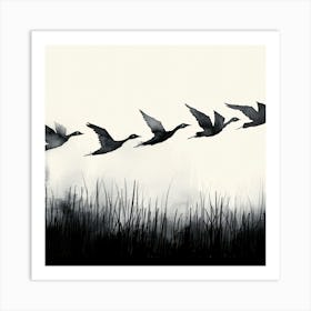 Ducks In Flight Art Print