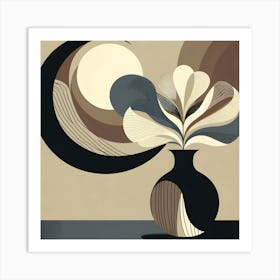 Abstract Flowers In A Vase In Boho Art 2 Art Print