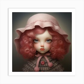 Little Girl With Pink Hair Art Print