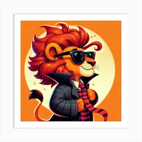 Lion In A Suit 2 Art Print