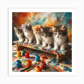 Kittens In The Studio Art Print