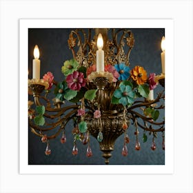 Floral Chandelier 2 Art Print