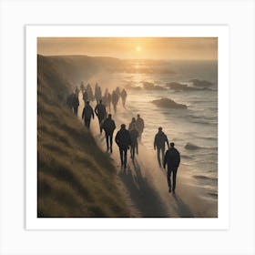 People Walking To The Beach 2 Art Print