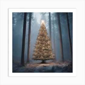 Christmas Tree In The Forest 91 Art Print