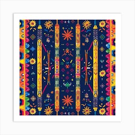 Navratri Themed Banner Texture With Dandiya Stic 171 1 Art Print