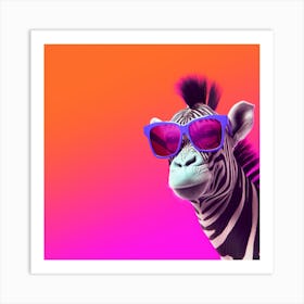 Zebra In Sunglasses 01 Art Print