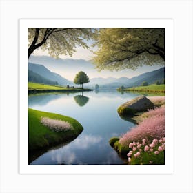 Lake In The Mountains 5 Art Print