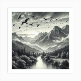 Black And White Painting Art Print