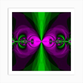 Abstract Artwork Fractal Background Green Purple Art Print