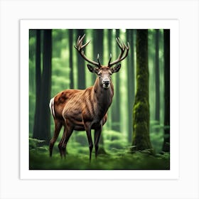 Deer In The Forest 1 Art Print