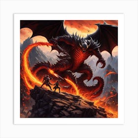 Dragons And Fire Art Print