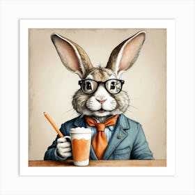 Rabbit In A Suit 30 Art Print