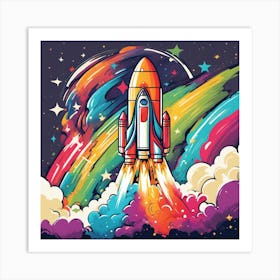 Space Rocket Art Print