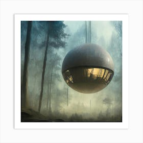 Futuristic House In The Forest Art Print