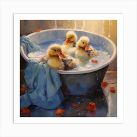 Fluffy Ducks In A Tub2 Art Print