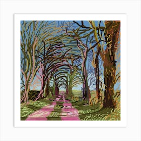 Tree Tunnel Autumn Art Print