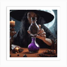 Witch With Potion Art Print