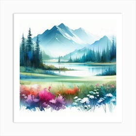 Watercolor Landscape Painting 36 Art Print