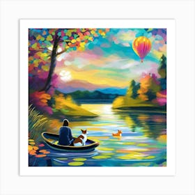 Hot Air Balloon In The Sky Art Print