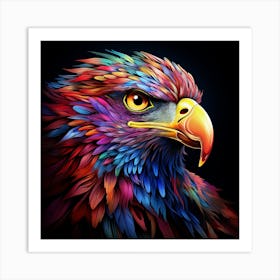 Colourful Rainbow Eagle 2 Art Print