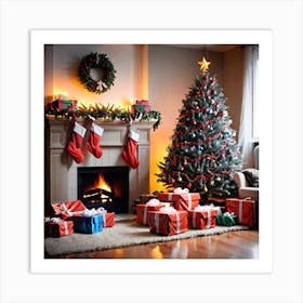 Christmas In The Living Room 11 Art Print