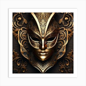 Gold Mask Art Print