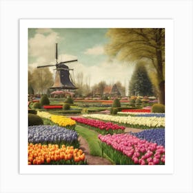 Keukenhof Gardens Netherlands Vintage Botanical (5) 1 Art Print