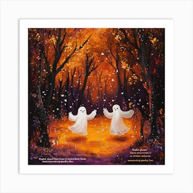 Ghosts In The Woods Halloween Art Print