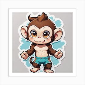 Cartoon Monkey Art Print