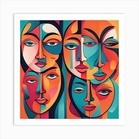 Portrait Of Women Art Print