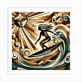 Abstract Surfer 1 Art Print