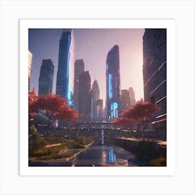 Futuristic Cityscape 180 Art Print