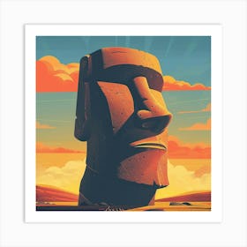 Moai Statue 1 Art Print