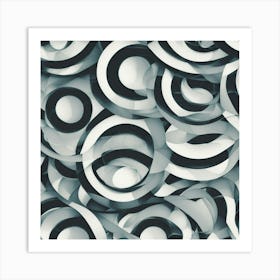 Black And White Circles Art Print