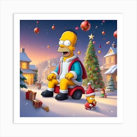 Simpsons Christmas Art Print