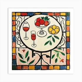 Wine With Friends Matisse Style 7 Art Print
