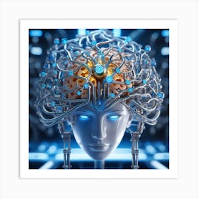 Artificial Intelligence Brain In Close Up Miki Asai Macro Photography Close Up Hyper Detailed Tr (30) Art Print