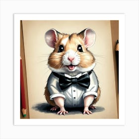 Hamster In A Bow Tie Art Print
