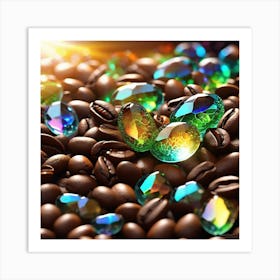 Coffee Beans With Crystals Art Print