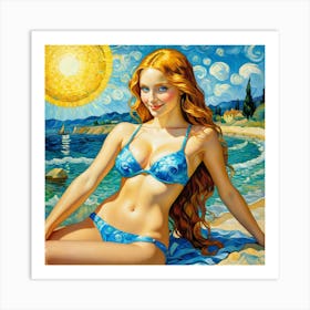 Girl In A Bikiniguj 1 Art Print