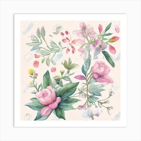 Watercolor Flowers 6 Art Print