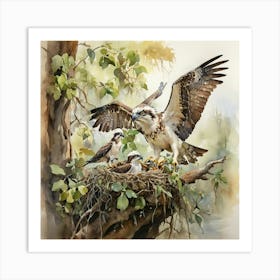 Osprey Family Art Print