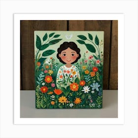 Little Girl In The Garden Art Print