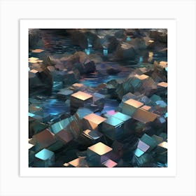 Cubes In Water Art Print