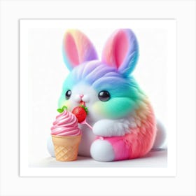 Rainbow Bunny 7 Art Print