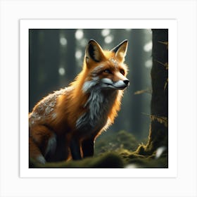 Fox In The Forest 73 Art Print