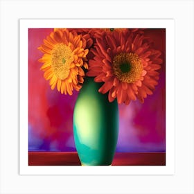 Creating A Beautiful Vase With Dazzling Colors And A Background With Beautiful Colors Solely Through (1) Art Print